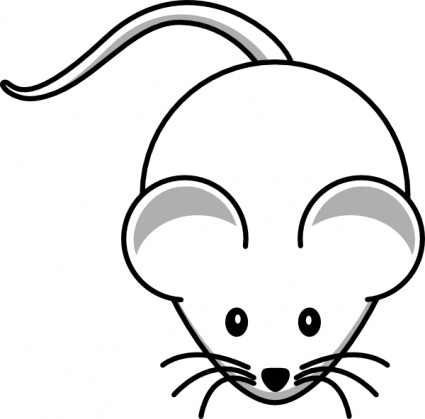 Animals Baby Computer Mouse Black Simple Outline White Cartoon 
