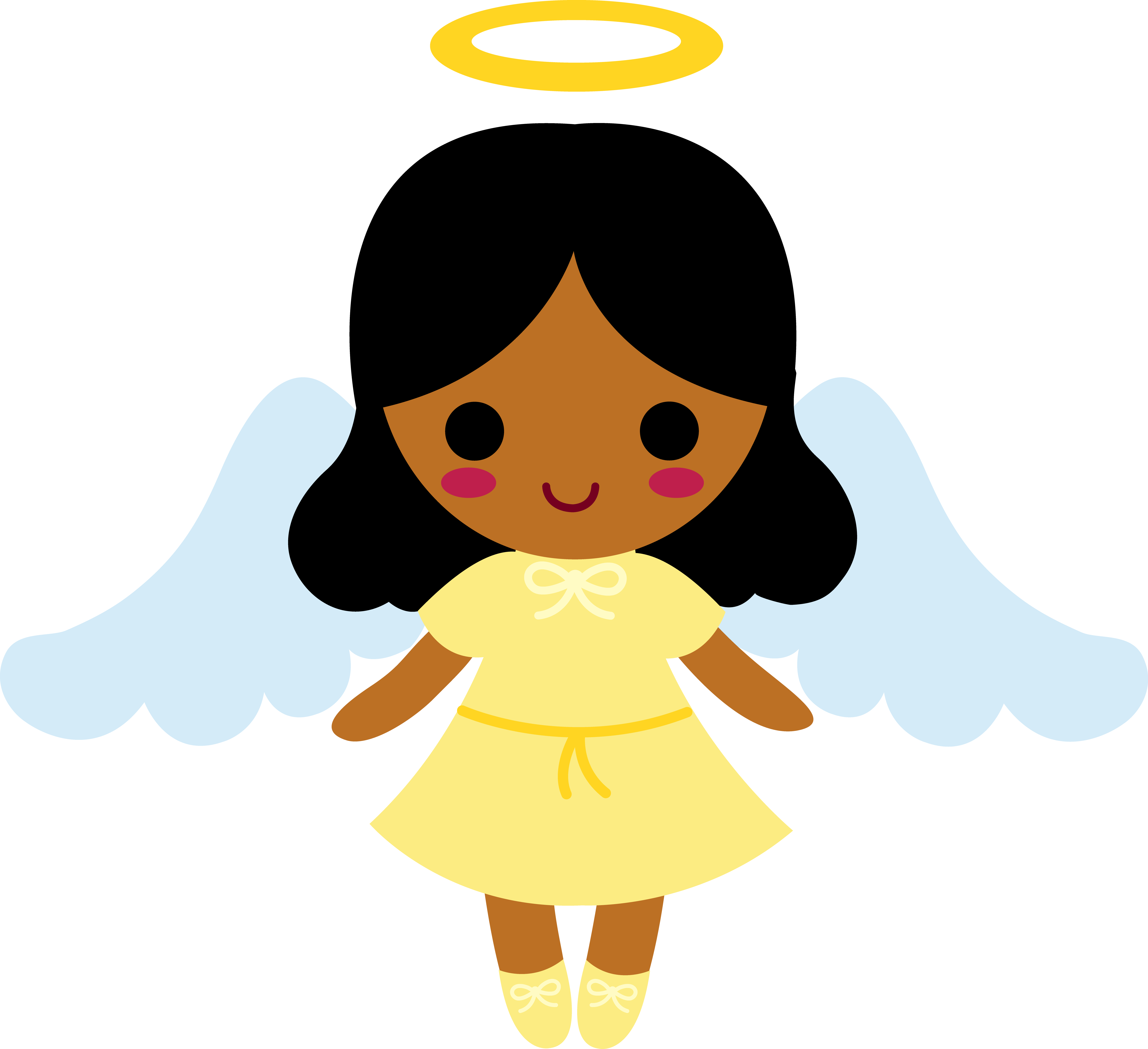 Little Angel With Black Hair - Free Clip Art