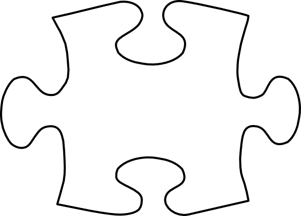 Jigsaw White Puzzle Piece Large clip art - vector clip art online 