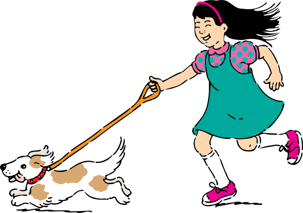 Walking Dog clip art - vector clip art online, royalty free 