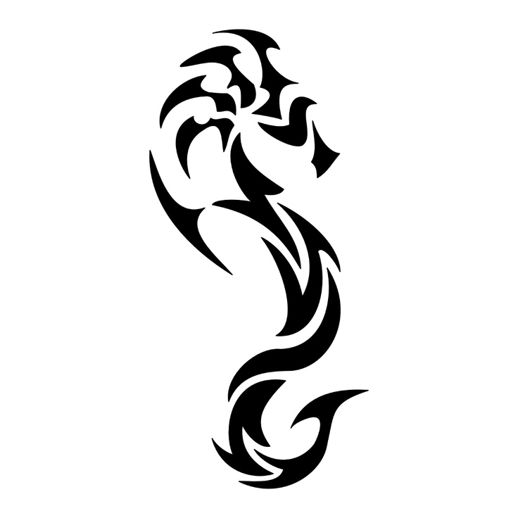 tribal seahorse tattoo - Clip Art Library
