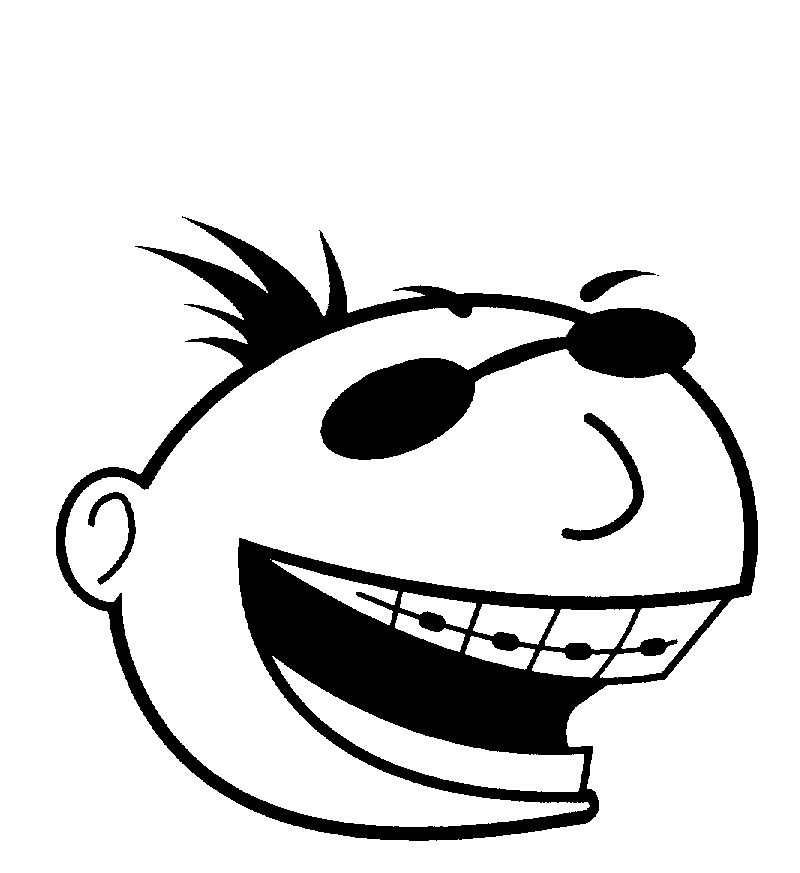 CARTOON HEAD SMILING WITH BRACES ON TEETH  WEARING SUNGLASSES by 