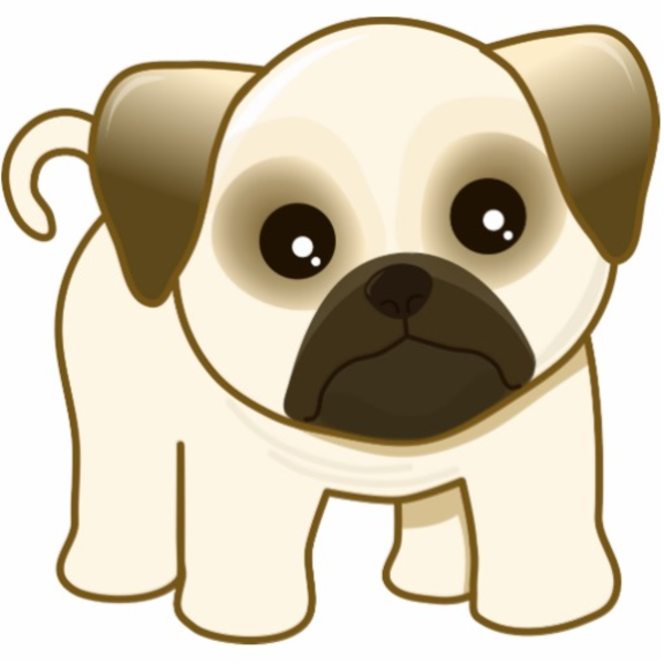 Kawaii Cute Little Pug Puppy Dog Cartoon Animal Photosculpture Rae 