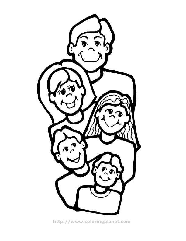 sketch of a family of 4 clipart