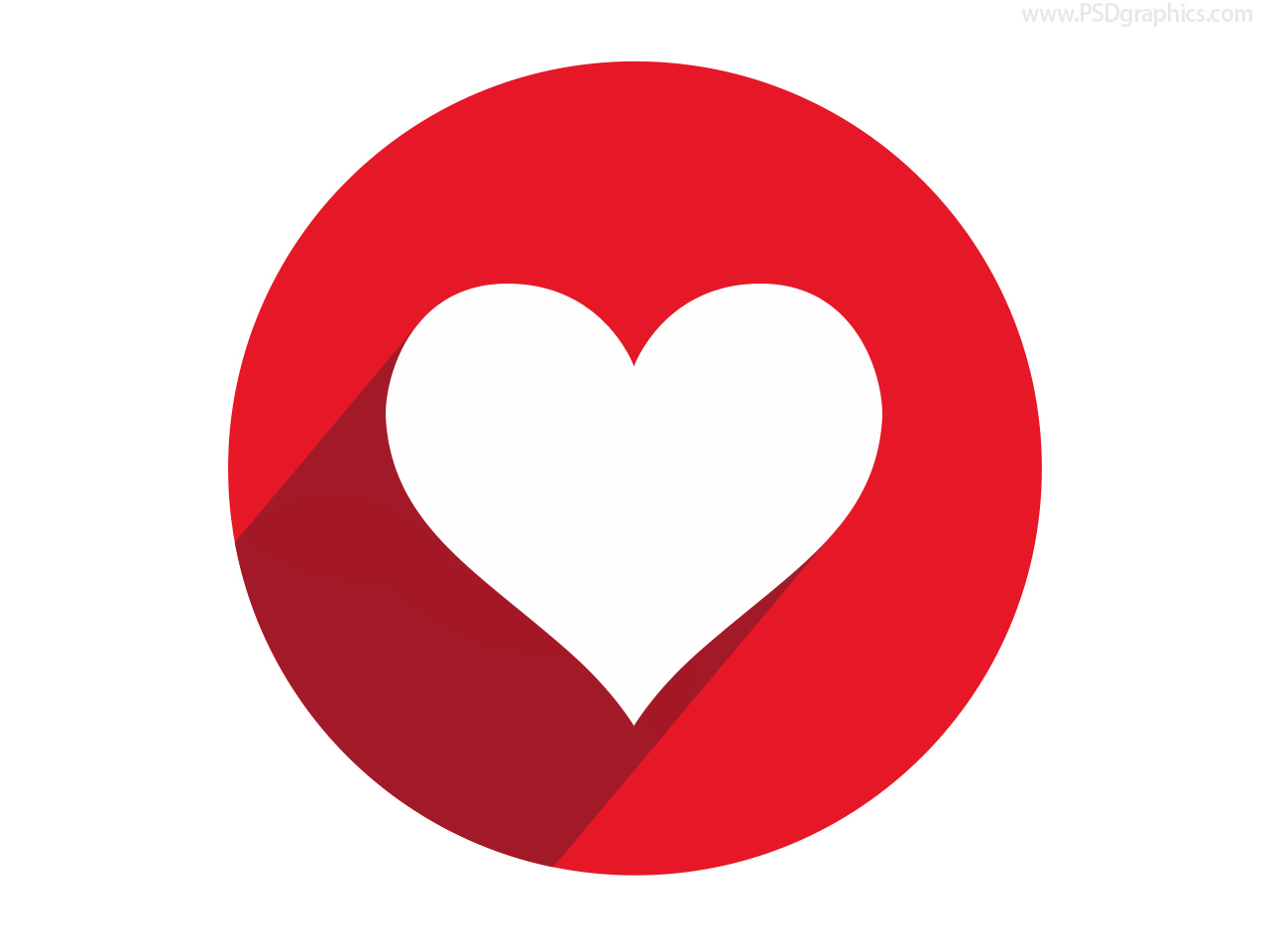 Heart shape button and icon (PSD) | PSDGraphics
