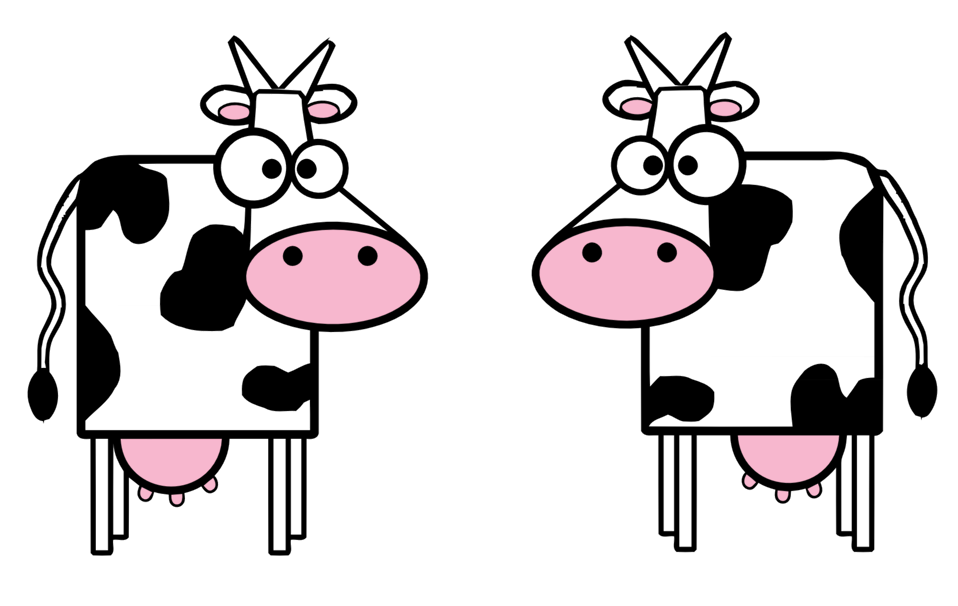 Public Domain Clip Art Image | Illustration of cartoon cows | ID 