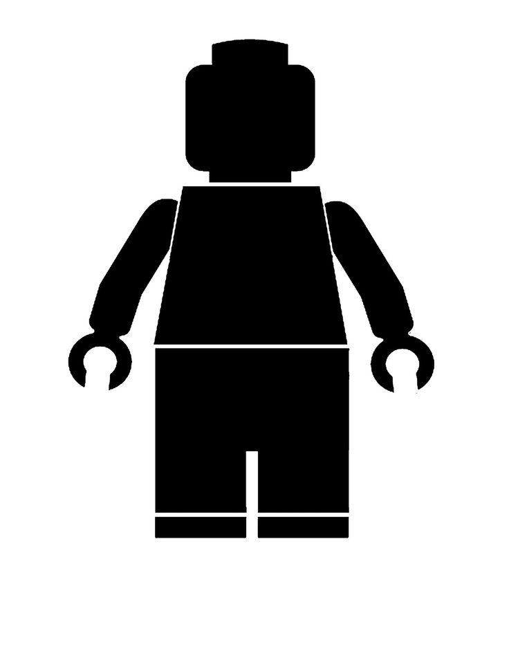 Lego man - black  white | Lego party | Clipart library
