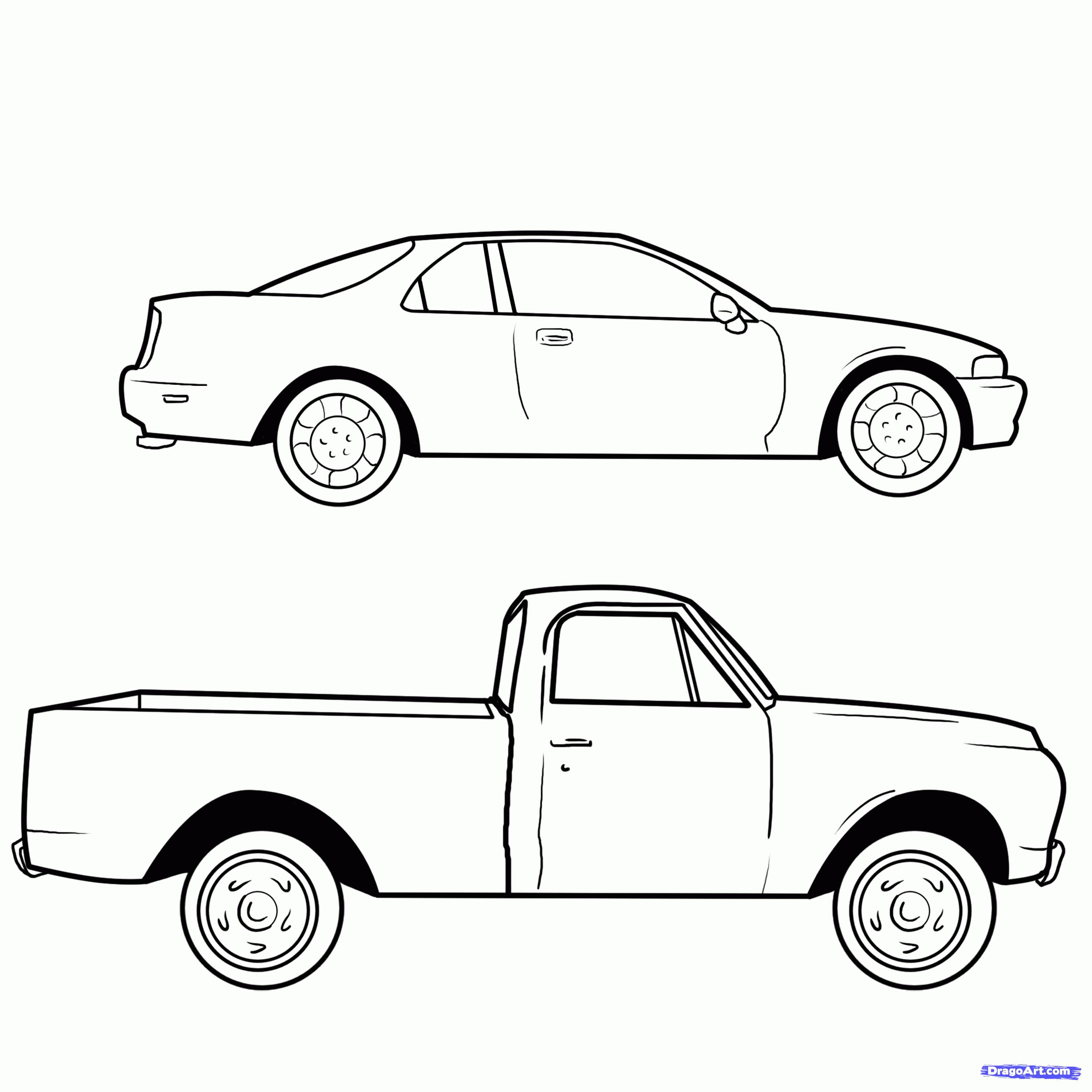 Car Outline Drawing For Kids