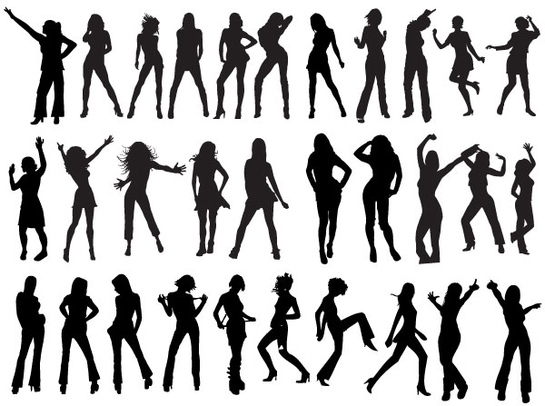 039-Vector Dancers Silhouettes | Free Vector Graphics Download 