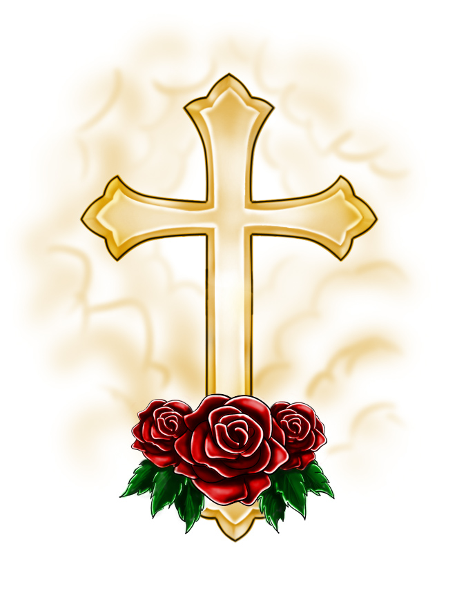 Pictures Of Crosses With Roses