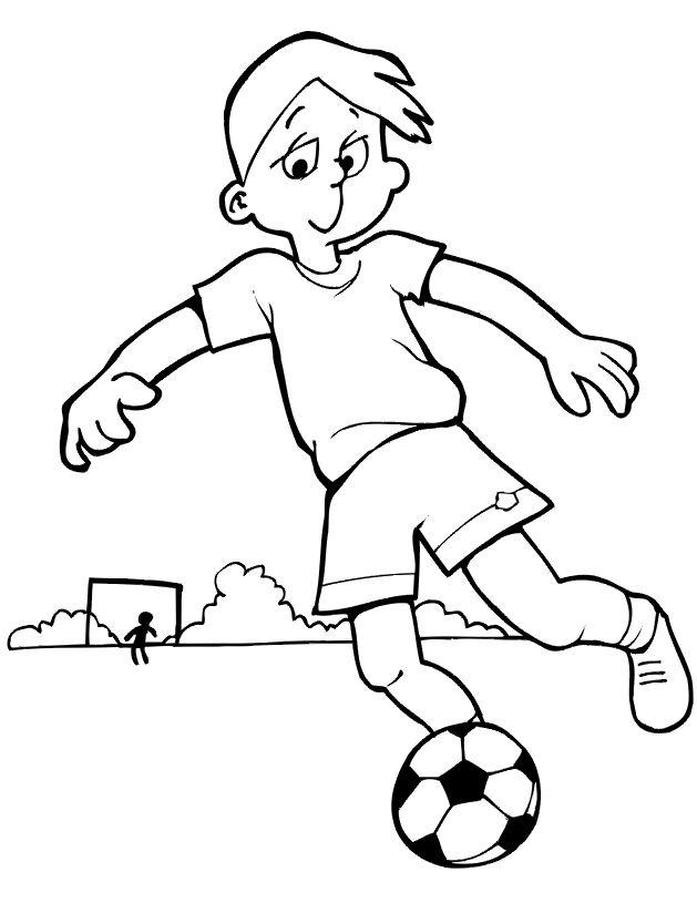 Boy Playing Football Clipart