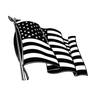 Clip Art Waving American Flag Black And White - Patriots waving flags