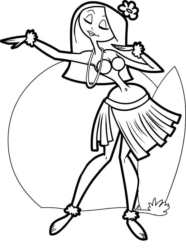 hula dancer Colouring Pages