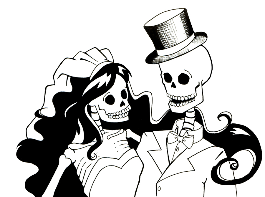 Clipart library: More Like Skeleton Bride and Groom by Sareidia