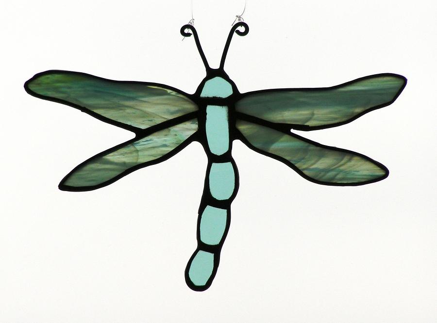 Blue Dragonfly Suncatcher by Shelly Reid - Blue Dragonfly 