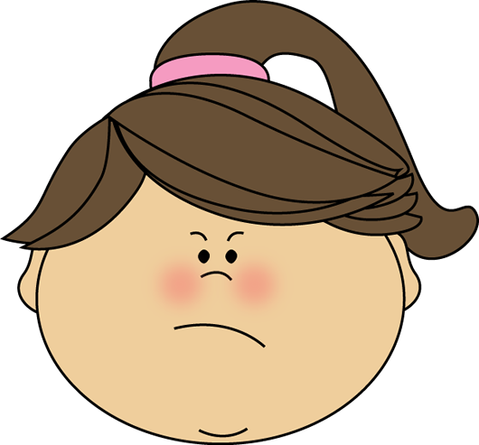 Angry Face Girl Clip Art - Angry Face Girl Image