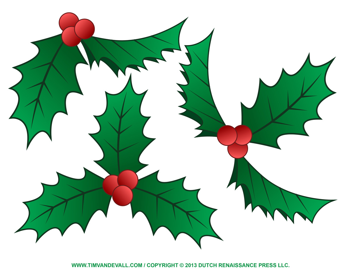 Free holly clip art, border and Christmas decoration images
