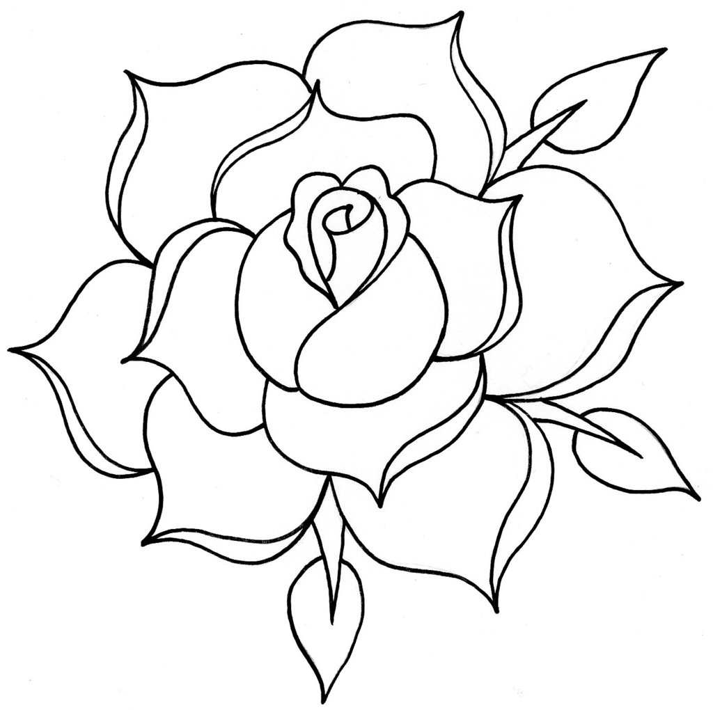 traditional rose tattoo outline - Clip Art Library