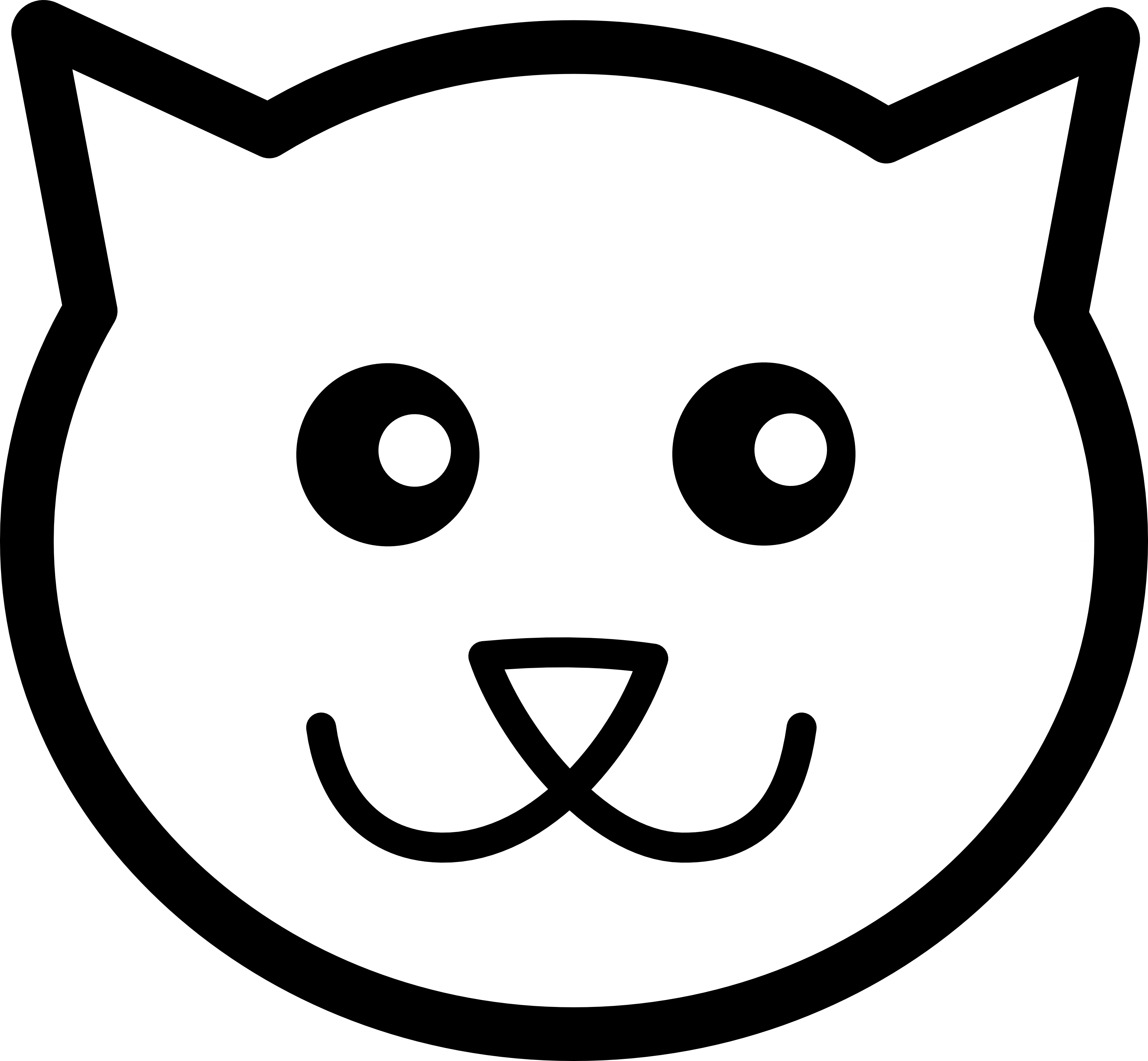 Clip Art: Cat Line Art Kitty Icon Black White  - Clipart library 