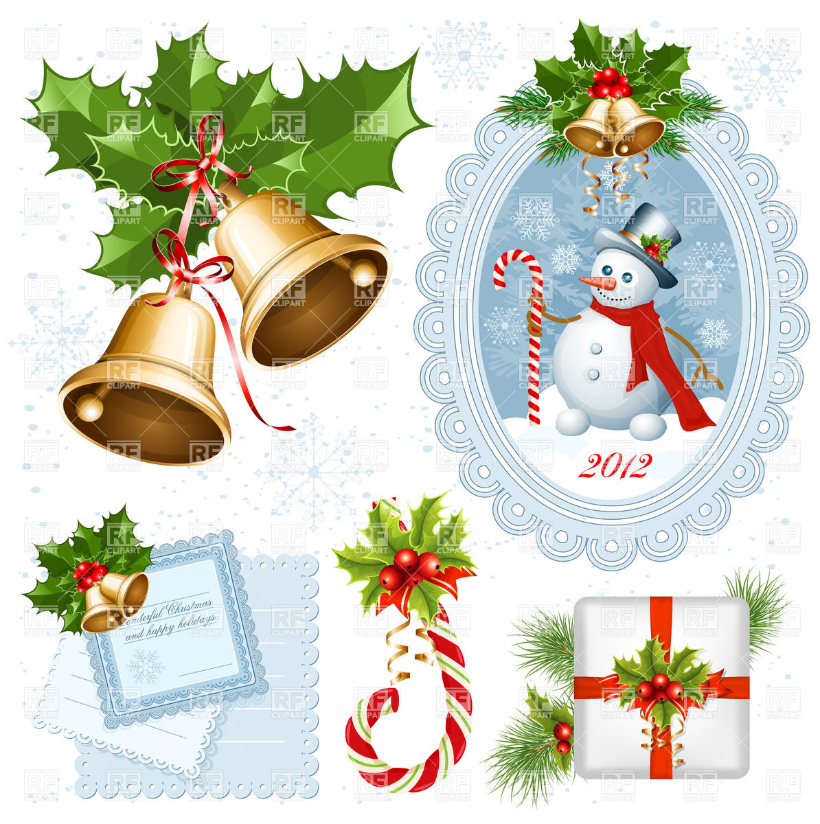 Collection of Christmas decorations, Design elements, download 