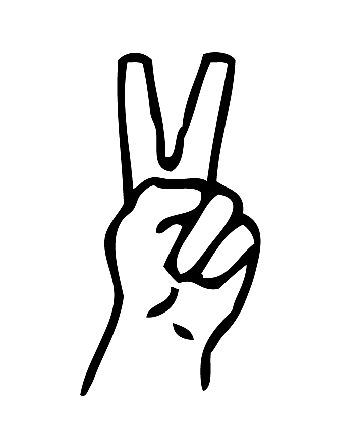 peace hand signs coloring pages
