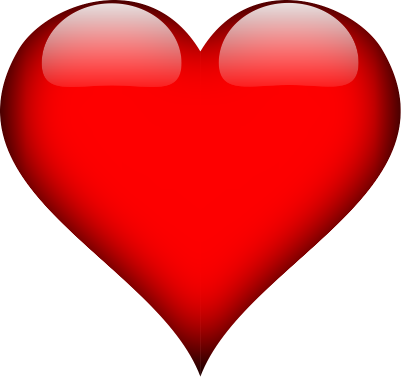 Plain Red Heart Shape Clip Art Download