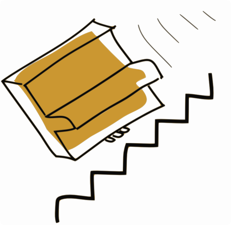 Clipart - piano falls down stairs