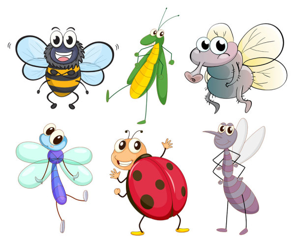 Funny Cartoon Insects vector set 08 | Animal vectors