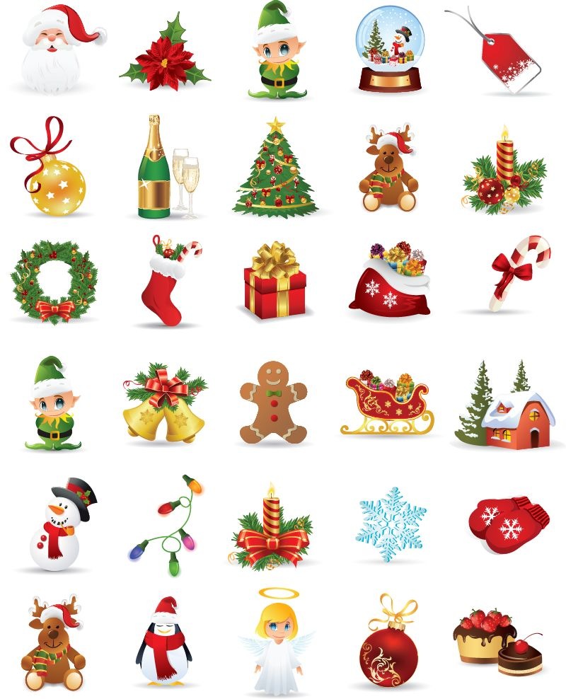 Christmas Elements Vector Collection | Free Vector Graphics | All 