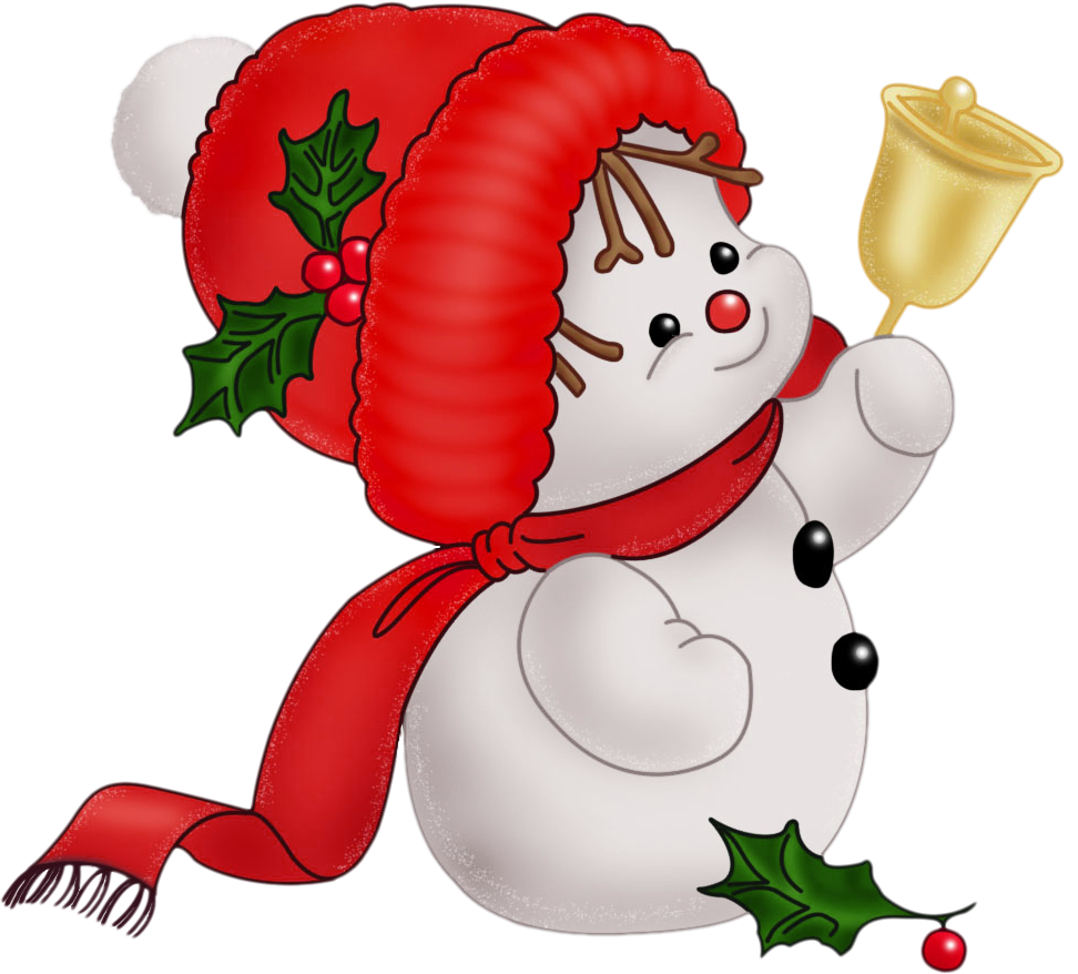 Cute Vintage Snowman PNG Clipart