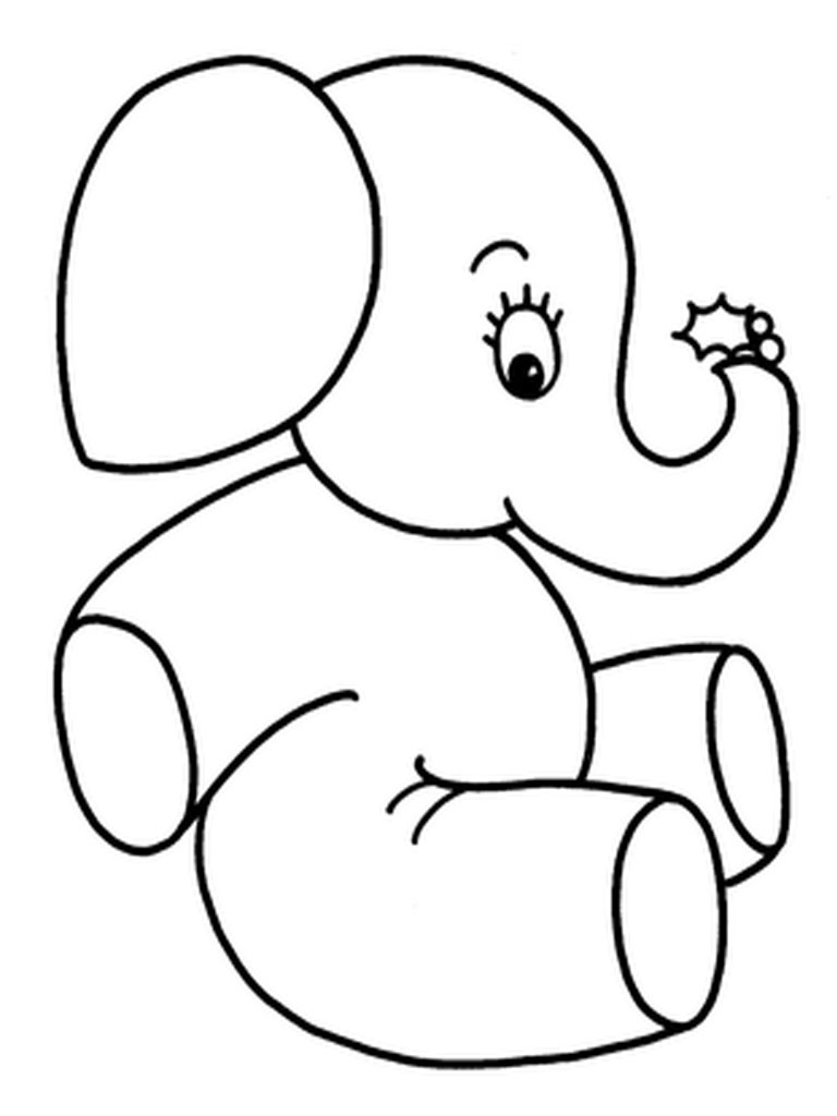 cute cartoon elephant Colouring Pages