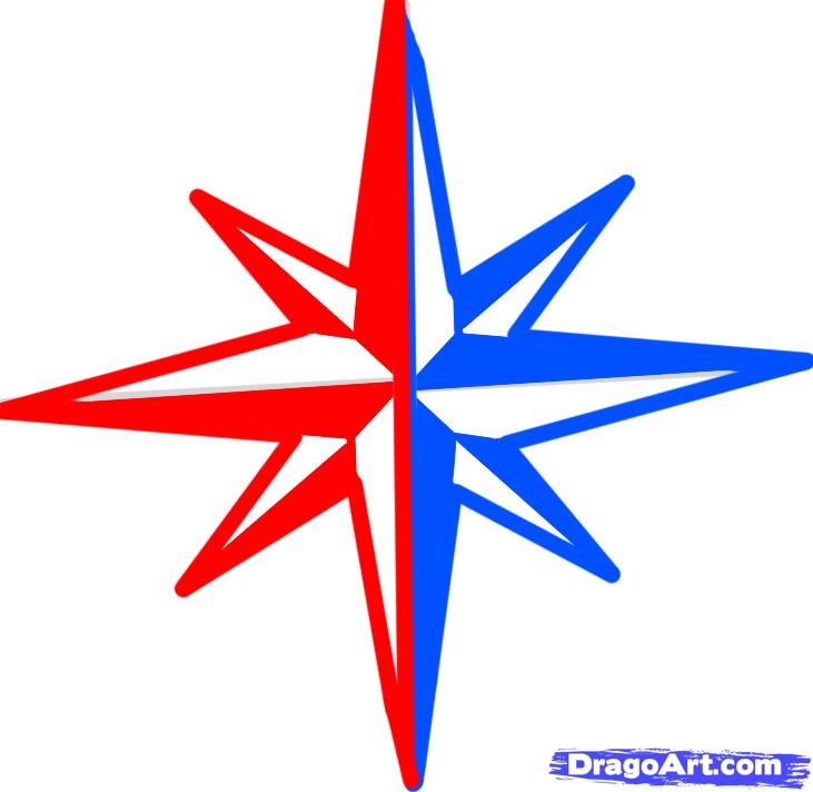 How to Draw a Compass, Compass Rose, Step by Step, Tattoos, Pop 