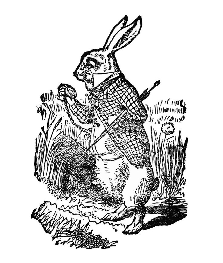 Free Vintage Clip Art - White Rabbit - Alice in Wonderland