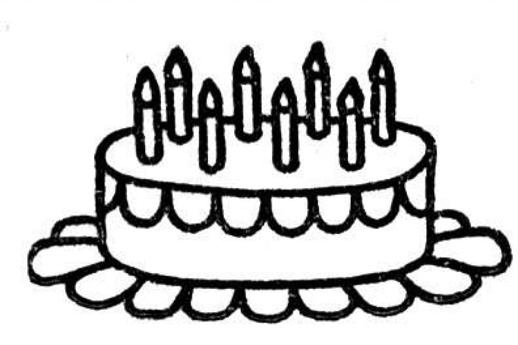 Coloring Pages of Birthday Cake With Candles 
