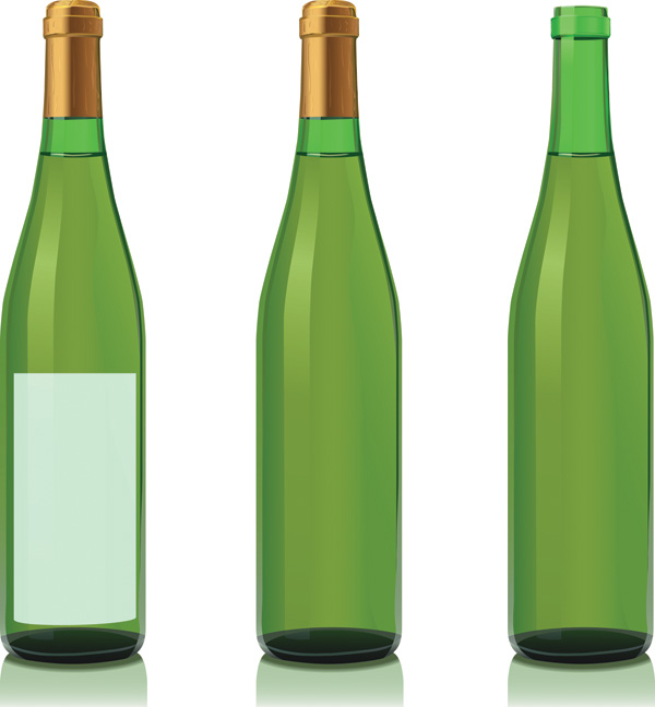 Vector Wine And Champagne Bottles Free Vector 
