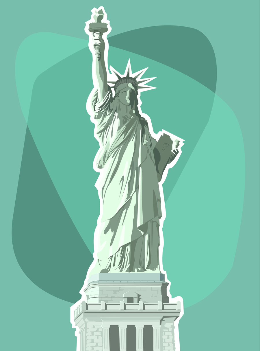 Clip Arts Related To : statue of liberty graphic. 