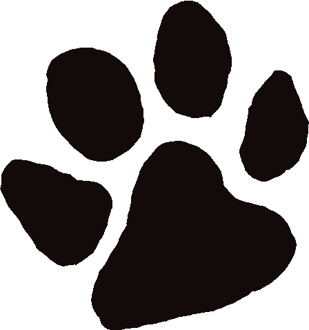 Dog Paw Black and White Clipart
