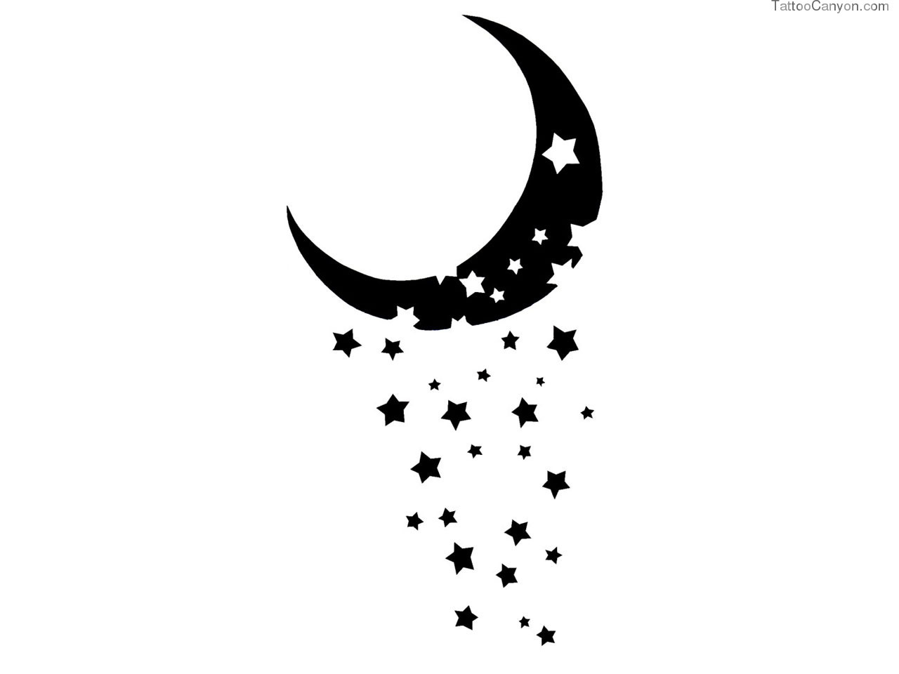 Crescent Moon And Stars Drawing - Gallery