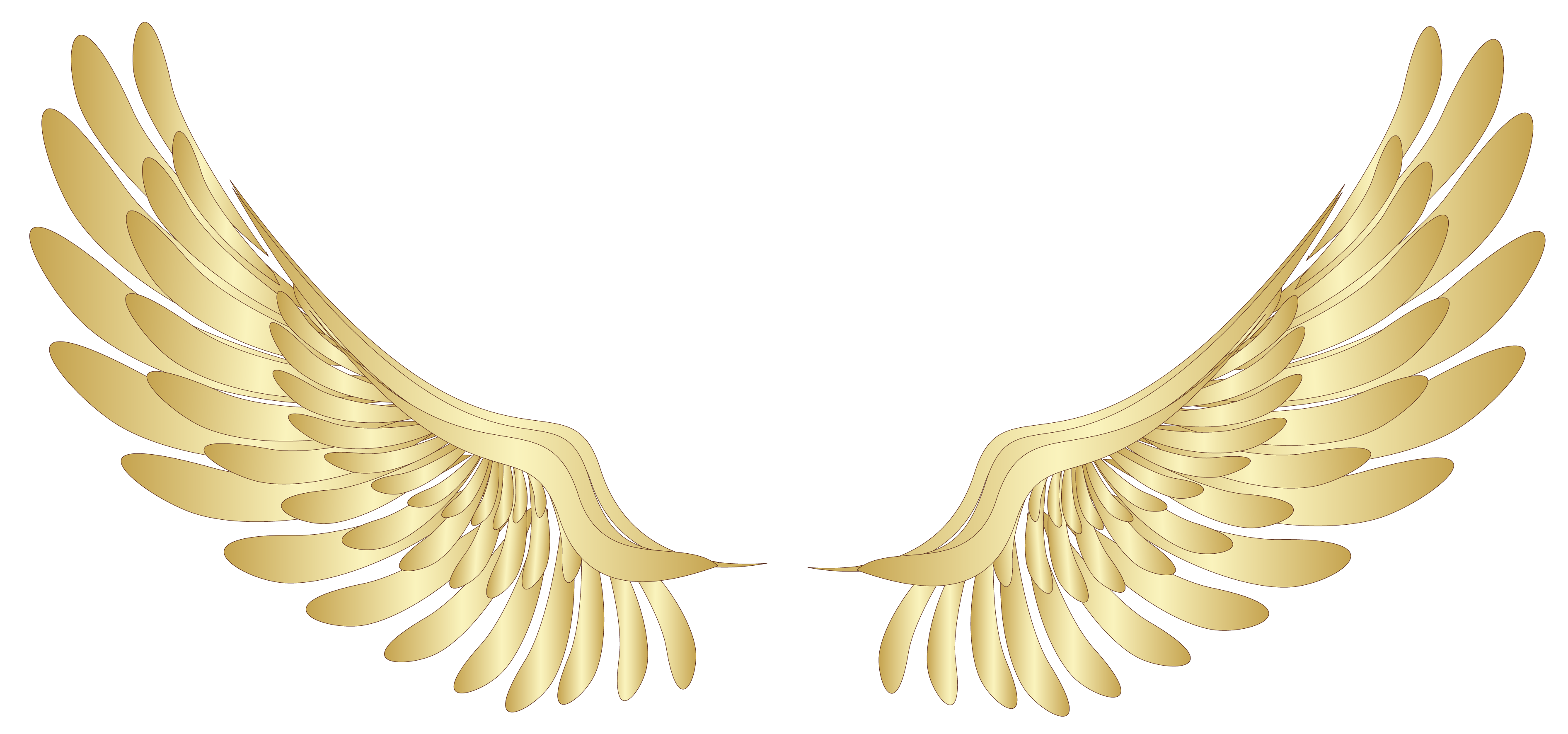 Golden Wings Decor PNG Clipart Picture
