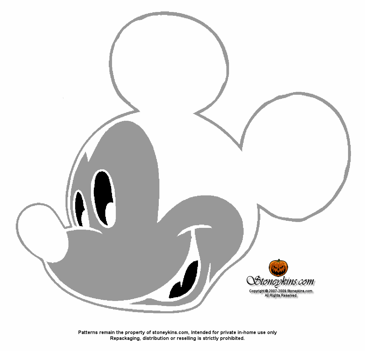 Mickey Mouse Pumpkin Template #halloween #pumpkin #stencil 