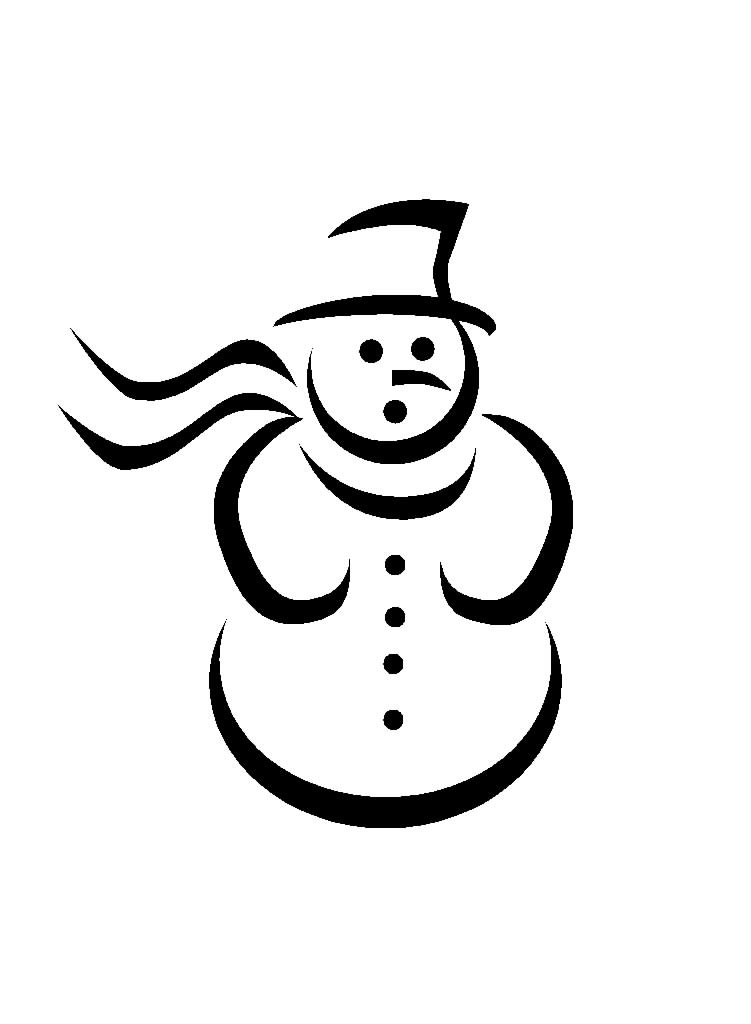 Snowman Outline Black And White Images  Pictures - Becuo