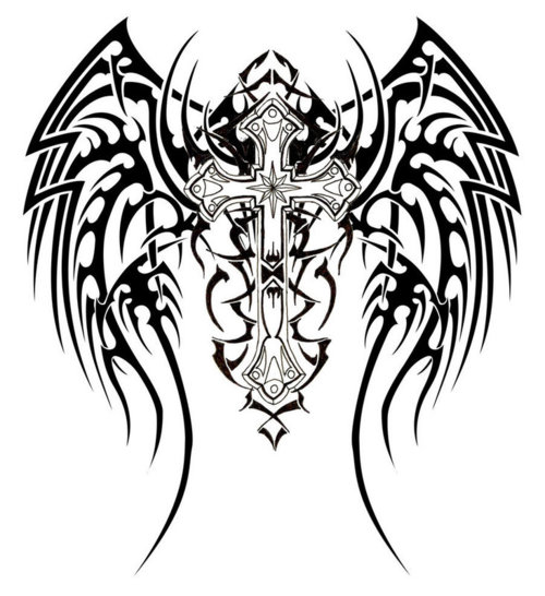 Pix For  Black And White Cross Tattoo Designs