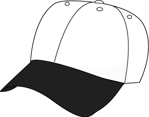 Black and White Baseball Hat Clip Art - Black and White Baseball 