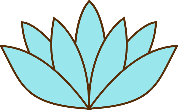 Teal Lotus Flower clip art - vector clip art online, royalty free 