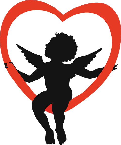 Clip Art of Cupid sitting in a Heart - Clipart library - Clipart library