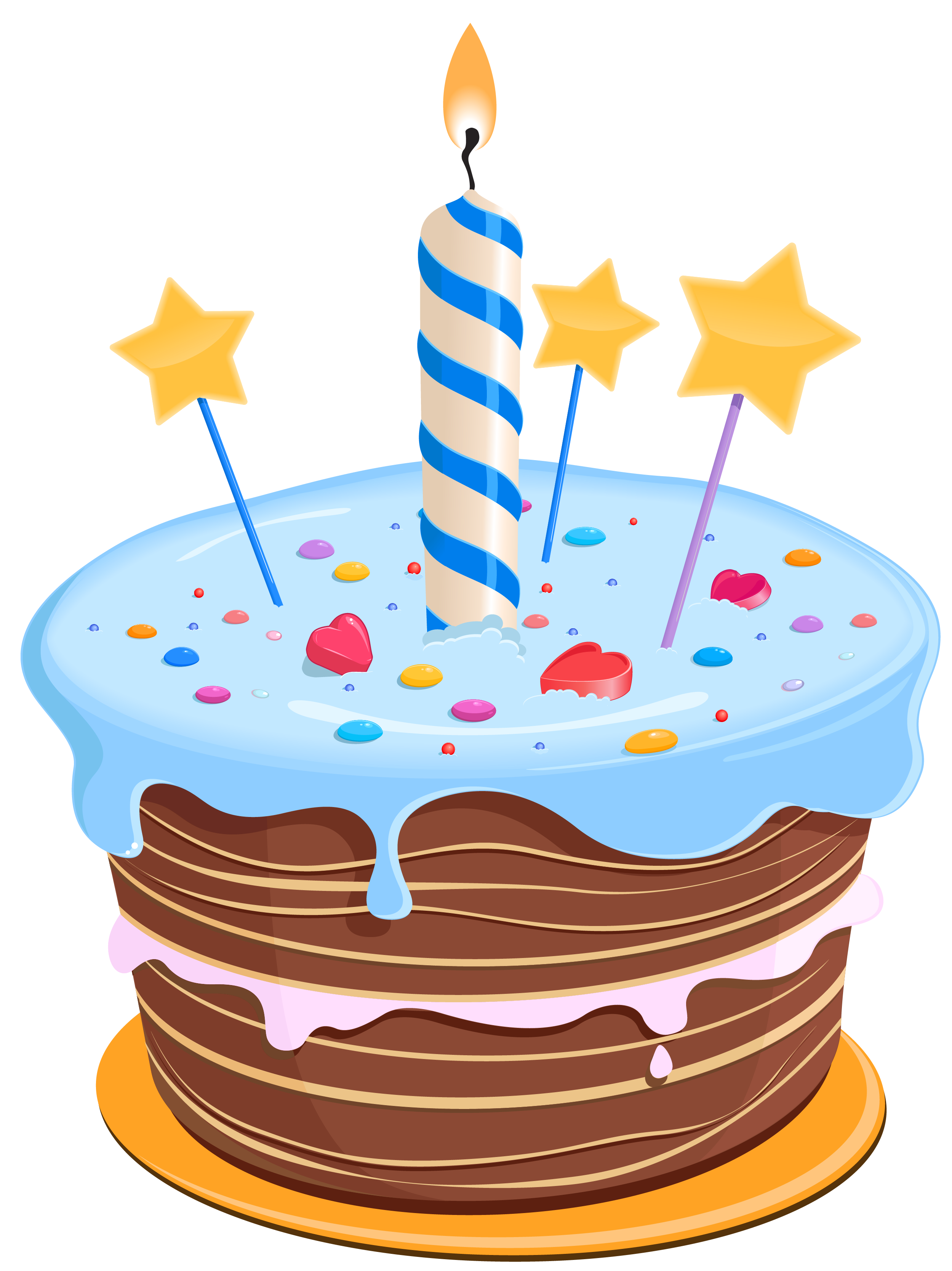 Birthday Cake with Stars PNG Clipart