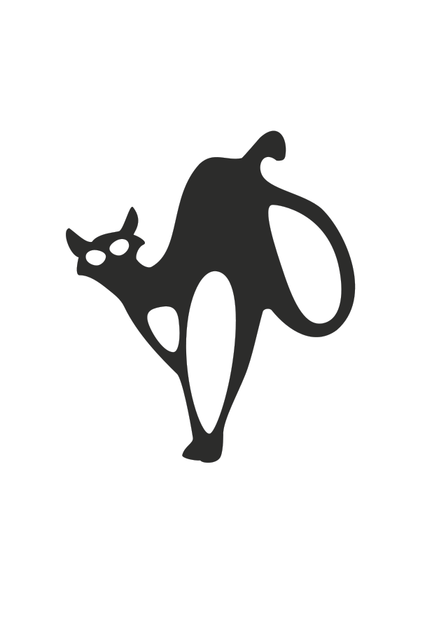 Black cat medium 600pixel clipart, vector clip art