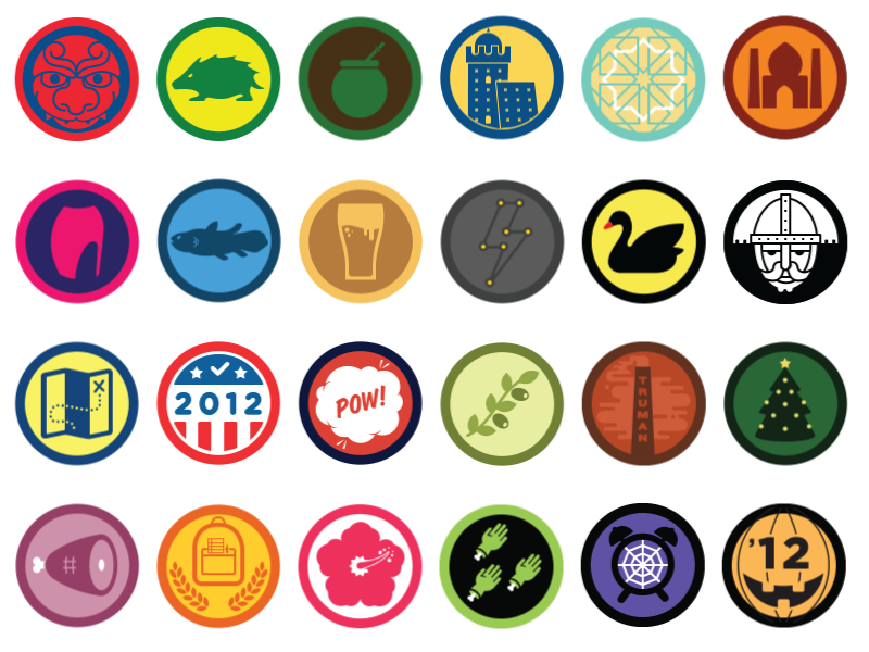 Dribbble - 6 Months of Foursquare Badges by Zack Davenport
