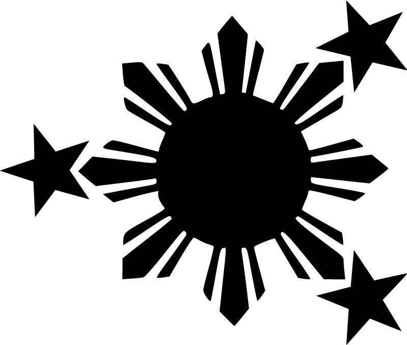 Filipino Flag Star, Line Art