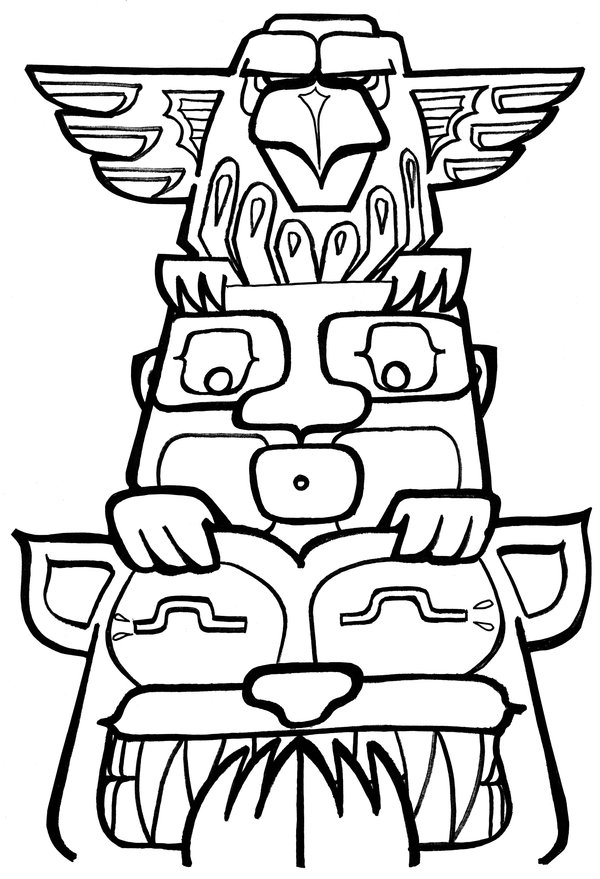 totem poles Colouring Pages (page 2)